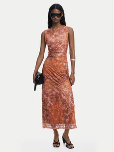 Desigual Sukienka koktajlowa Lua 25WWVK26 Pomarańczowy Slim Fit - Sukienki - miniaturka - grafika 1