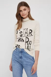 Koszulki i topy damskie - G-Star Raw longsleeve bawełniany kolor czarny z golfem - grafika 1