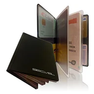 Etui na dokumenty i karty - Opatentowane skórzane etui ochronne | RFID NFC i bloker pola magnetycznego | na kartę kredytową, dowód osobisty | 100% ochrona danych sprawdzona przez CTC/advanced (członek grupy RW TÜV) | Czarny - miniaturka - grafika 1