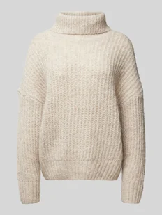 Sweter z dzianiny z golfem - Swetry damskie - miniaturka - grafika 1