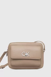 Calvin Klein torebka kolor beżowy - Torebki damskie - miniaturka - grafika 1