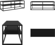 Szafki RTV - vidaXL Szafka pod TV czarna z czarnym szkłem hartowanym 120x40x40 cm - Szafka pod TV - Szafki pod TV - Szafka pod TV - Stolik pod TV - miniaturka - grafika 1