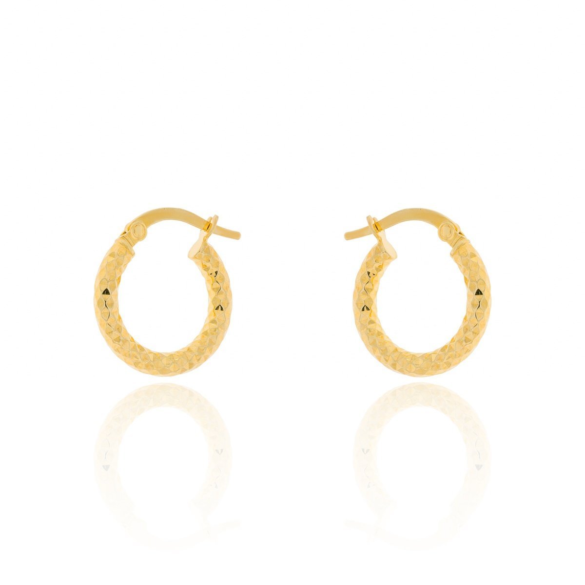 Złote kolczyki koła kółka diamentowane 15 mm pr. 585