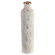Wazony i flakony - Wazon Ceramiczny Wysoki Anisa 12X12X50 Biały + Złoty - miniaturka - grafika 1