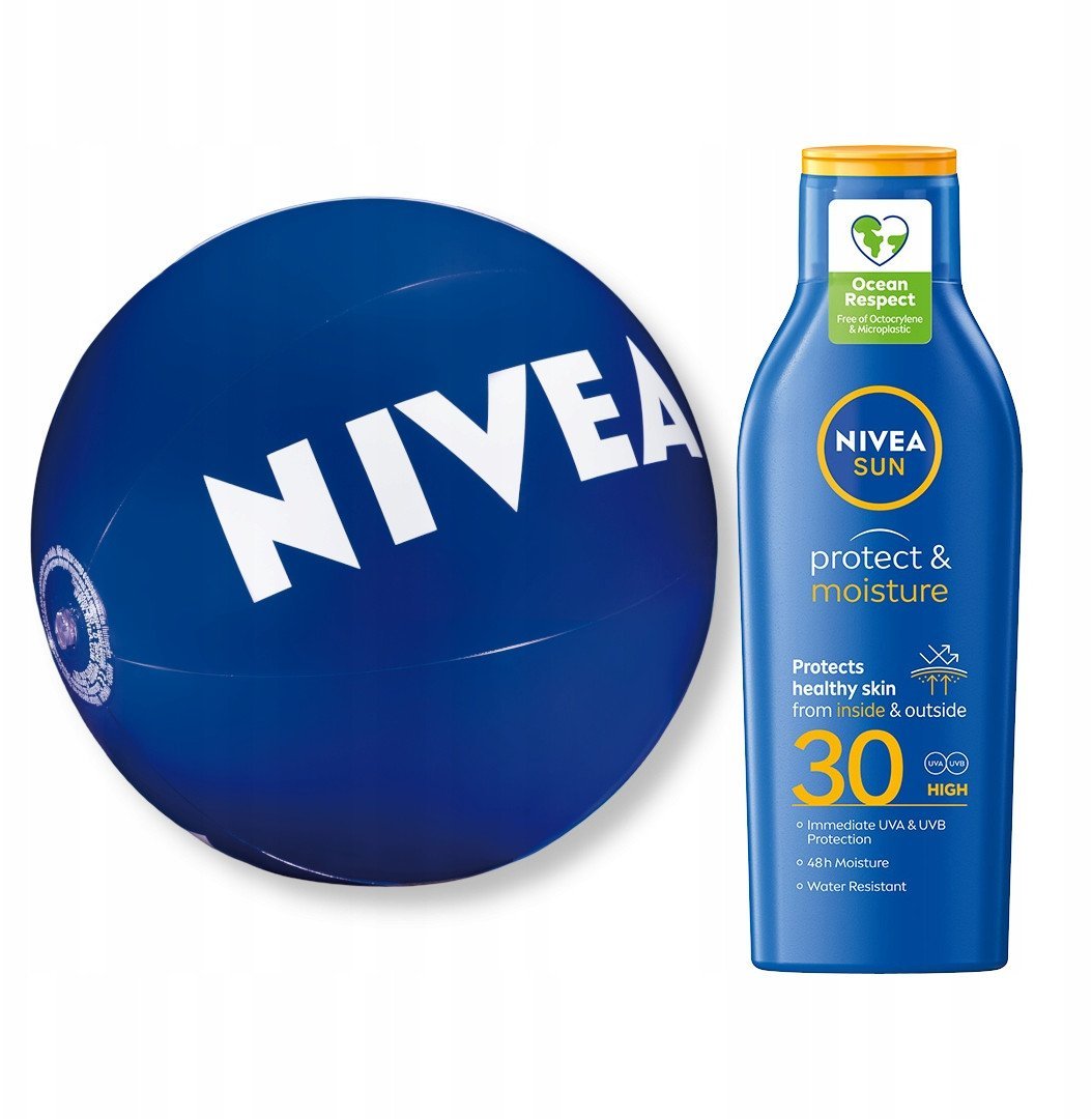 NIVEA SUN PROTECT&MOISTURE Balsam przeciwsłoneczny SPF30 200ml + Piłka