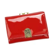 Portfele - Portfel damski skóra naturalna LS-117 czerwony - miniaturka - grafika 1