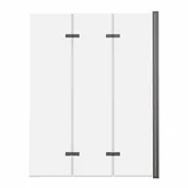 Parawany nawannowe - ADNaturalnie Parawan nawannowy trzyczęściowy składany SAJNO 100x150 cm szkło transparentne wykończenie GRAFIT SZCZOTKOWANY z powłoką NANO SPW-003-100GSZ - miniaturka - grafika 1