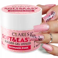 Żele do paznokci - CLARESA SOFT & EASY ŻEL BUDUJĄCY DO PAZNOKCI Z DROBINĄ GLIMMER PINK 12 g - miniaturka - grafika 1