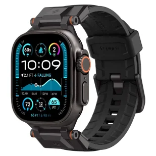 Pasek Opaska Spigen DuraPro Armor do Apple Watch 42-49mm - Czarny Black Edition - Akcesoria do smartwatchy - miniaturka - grafika 1