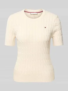 Sweter z dzianiny o kroju regular fit z czystej bawełny - Swetry damskie - miniaturka - grafika 1