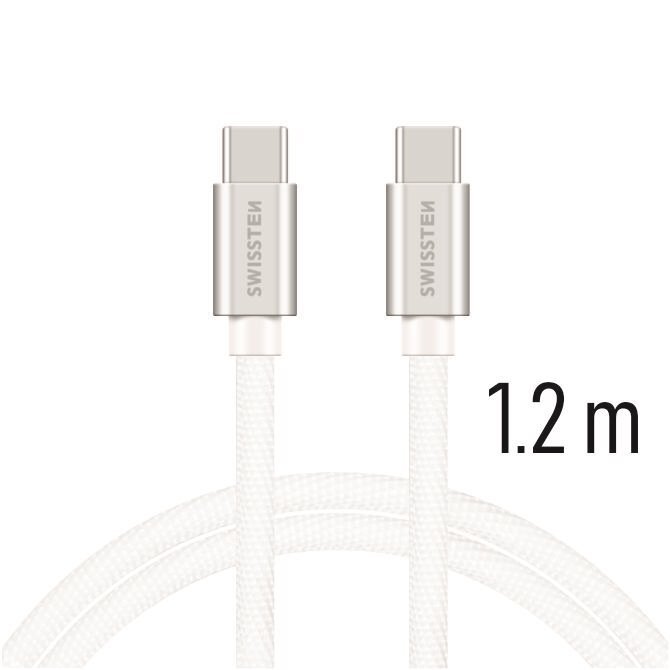 Swissten 71527203 kabel USB 1,2 m USB C Srebrny