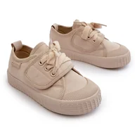 Buty dla dziewczynek - Dziecięce Trampki HI-POLY System Big Star NN374017 Beżowe beżowy - miniaturka - grafika 1