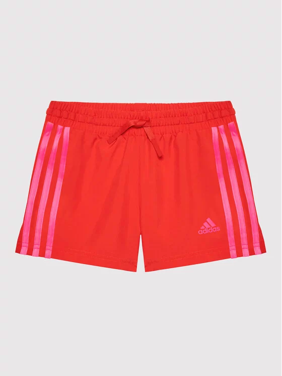 Adidas Szorty sportowe 3 Stripes HE2014 Czerwony Regular Fit