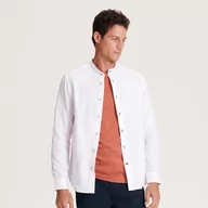 Koszule męskie - Reserved - Koszula slim ze stójką - Biały - miniaturka - grafika 1