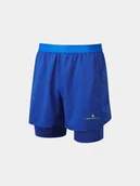 Spodnie sportowe męskie - RONHILL Spodenki do biegania męskie TECH 5" TWIN SHORT ocean/citrus - miniaturka - grafika 1