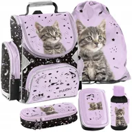 Plecaki szkolne i tornistry - Tornister dla dziewczynki plecak szkolny Kot z kotem Paso Zestaw 1-3 klasa - miniaturka - grafika 1