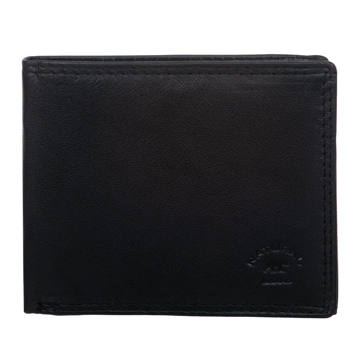 Mały Portfel Męski RFiD Skórzany Natural Brand Czarny