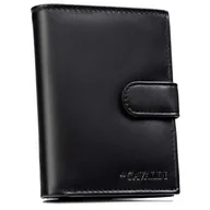 Portfele - Portfel męski rozkładany skóra eko klasyczny rozbudowany na zatrzask - miniaturka - grafika 1