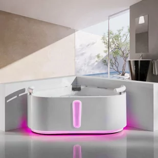 Aquaholm Wanna narożna z hydromasażem PREMIUM LINE A9009 150cm x 150cm x 59cm BLUETOOTH, PODGRZEWACZ WODY, WODOSPAD, USB, PILOT - Wanny z hydromasażem - miniaturka - grafika 1