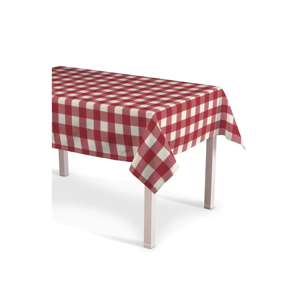 Dekoria prostokątny obrus na stół 130x250 cm dekoracja stołu biało-czerwony w kratkę 437-136-18