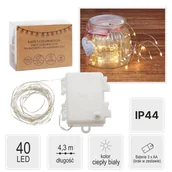 Oświetlenie świąteczne - Łańcuch świetlny, dekoracyjny drut LED na baterie 40 lampek - miniaturka - grafika 1