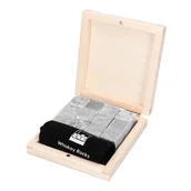 Akcesoria do lodu - Whiskey Rocks Whisky stones zestaw kamieni w drewnianym pudełku 5907443621494 - miniaturka - grafika 1