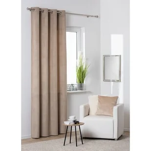 Zasłona z kółkami GRATER 140 x 260 cm taupe - Zasłony - miniaturka - grafika 1