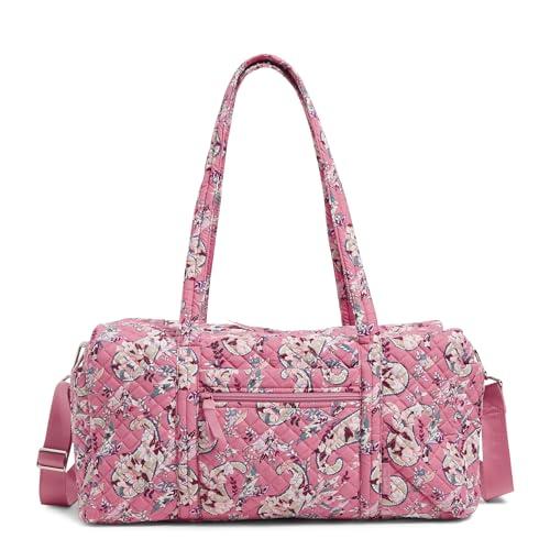Vera Bradley Damska kultowa średnia torba podróżna, bawełniana torba, jeden rozmiar, Botaniczny Paisley Różowy, Jeden rozmiar, Bawełniana średnia torba podróżna