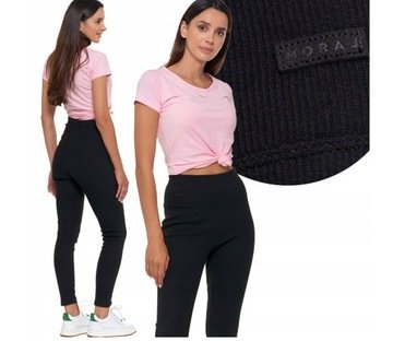 Czarne Legginsy Damskie Z Wysokim Stanem Moraj Klasyczne Długie S/m