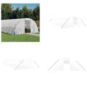 Szklarnie ogrodowe - vidaXL Szklarnia ze stalową ramą biała 64 m² 16x4x2 m - Szklarnia - Szklarnie - Tunel foliowy - Szklarnia wolnostojąca - miniaturka - grafika 1