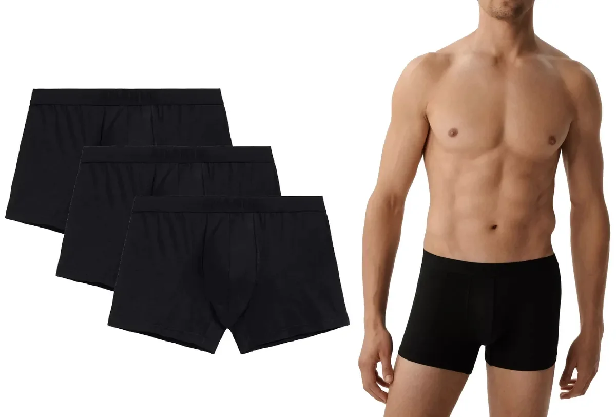 ATLANTIC Męskie bokserki z włóknem bambusowym 3BMH-016 CZARNE 3-PACK M