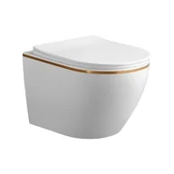 Miski WC - Biała miska wc wisząca złoty rant Rimless Mizu Hydrosan - miniaturka - grafika 1