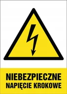 Akcesoria BHP - Tabliczka Niebezpieczne napięcie krokowe 30x42cm PCV 3mm - miniaturka - grafika 1