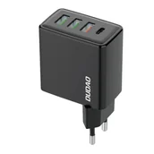 Ładowarki do telefonów - Dudao szybka ładowarka sieciowa 3x USB / 1x USB Typ C 20W, PD, QC 3.0 czarny (A5H) - miniaturka - grafika 1