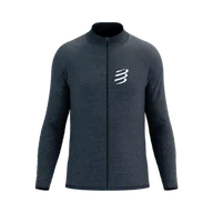 Bluzy sportowe męskie - COMPRESSPORT bluza biegowa męska SEAMLESS ZIP SWEATSHIRT mood indigo - miniaturka - grafika 1