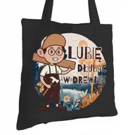 Torby i wózki na zakupy - Torba Bawełniana dla Stolarza Czarna Na Prezent ekologiczna Trwały Nadruk - miniaturka - grafika 1