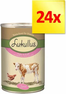 Zestaw Lukullus Junior, 24 x 400 g - Serca indycze z jagnięciną - Mokra karma dla psów - miniaturka - grafika 1