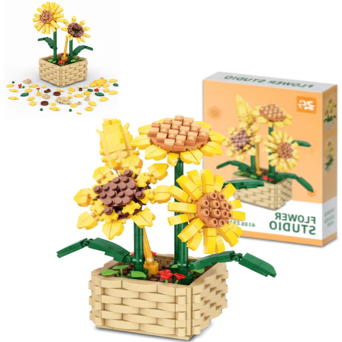 COIL Klocki konstrukcyjne zestaw 550 el. elementów bukiet kwiatów słoneczniki