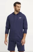 Bluzy męskie - Reebok Bluza Męska z Kapturem Granatowa IDENTITY SMALL LOGO 100202877 # XL - miniaturka - grafika 1