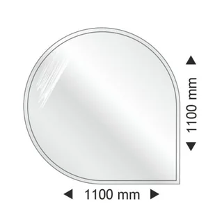 PODSTAWA SZKLANA OKRĄGŁA-NAROŻNA O WYMIARACH 1100x1100 MM PARKANEX - Akcesoria kominkowe - miniaturka - grafika 1