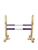 Maskotki i pluszaki - Przeszkoda skokowa do hobby horse 60 cm, 2 belki. Fioletowa i srebrna. - miniaturka - grafika 1