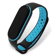 Akcesoria do smartwatchy - PASEK OPASKA MESH do XIAOMI MI BAND 5/6 (czarno-czerwona) - miniaturka - grafika 1