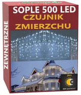 Oświetlenie świąteczne - Sople 500 LED Lampki Zewnętrzne IP44 Czujnik Zmierzchu ZB - miniaturka - grafika 1