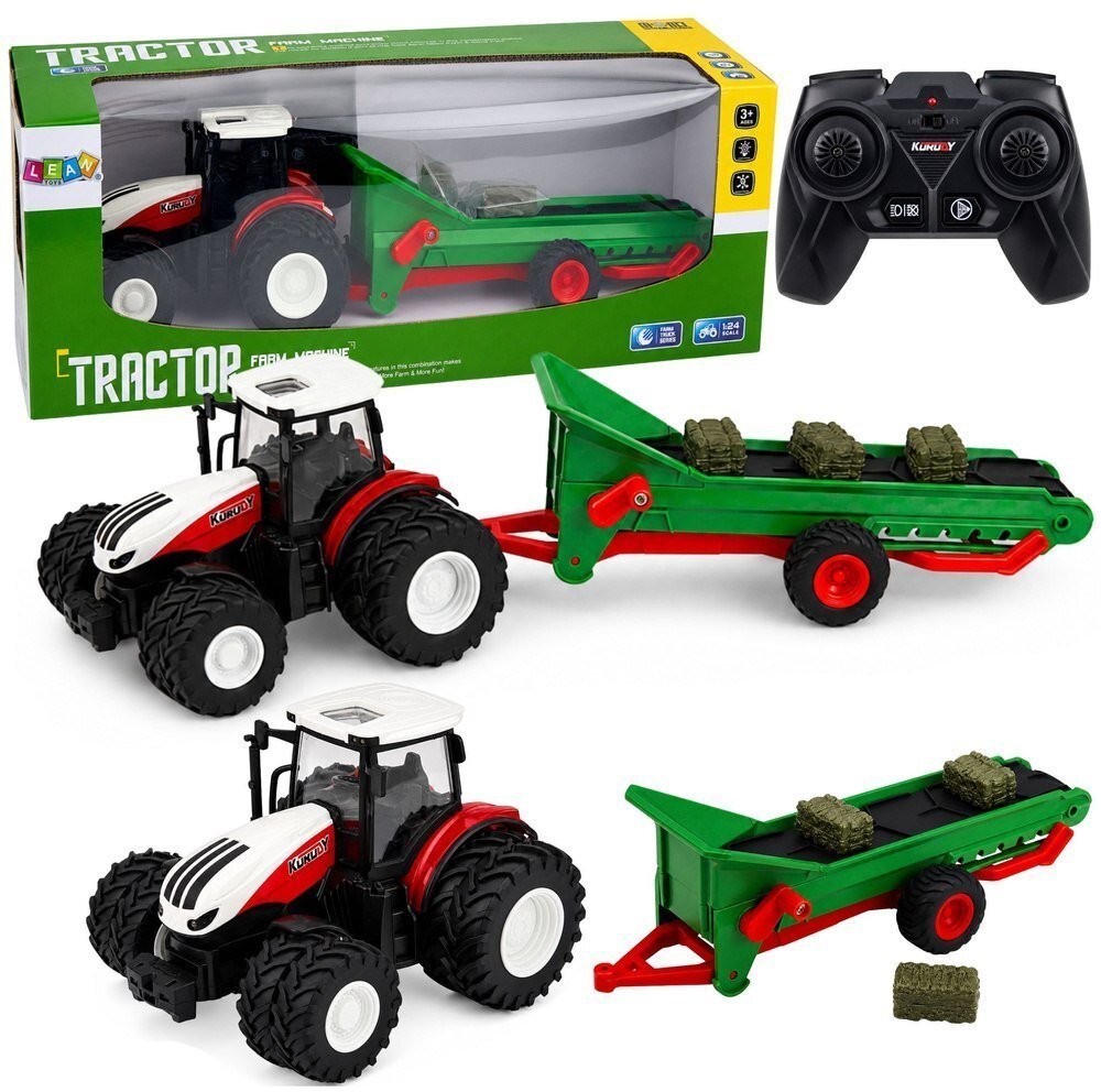 LeanToys Traktor Rolniczy Z Taśmociągiem Zdalnie Sterowany RC Bale Światła 1:24