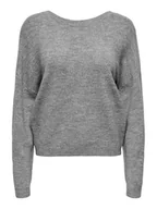 Swetry damskie - ONLY Sweter Manifesta 15329229 Szary Regular Fit - miniaturka - grafika 1