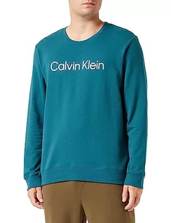 Bluzy męskie - Calvin Klein Męska bluza z kapturem L/S, Atlantic Deep, L - grafika 1