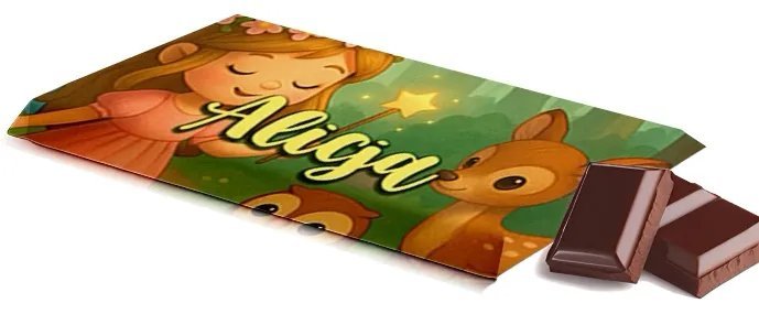 Czekolada personalizowana z imieniem - bajkowy motyw leśnej wróżki