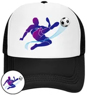 Czapki i chusty sportowe męskie - CZAPKA Z DASZKIEM PIŁKA NOŻNA DLA DZIECI SIATKA CZARNA BEJSBOLÓWKA - miniaturka - grafika 1