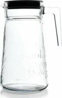 Karafki - Pasabahce szklana karafka z uchwytem 2000ml z szarą pokrywką przezroczysty szklany dzbanek - miniaturka - grafika 1