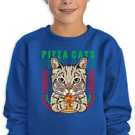 Bluzy dla dziewczynek - Bluza Dziecięca Granatowa Pizza Cats Wysoka Jakość Mix Wzorów -104 Cm (3-4) - miniaturka - grafika 1